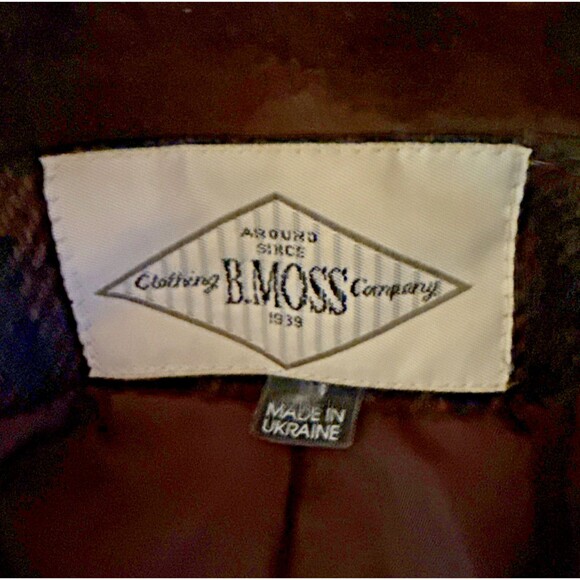 BMoss Heritage Plaid Wool Blazer Womens Sz M Suede Collar Equestrian Ivy League - Picture 7 of 14